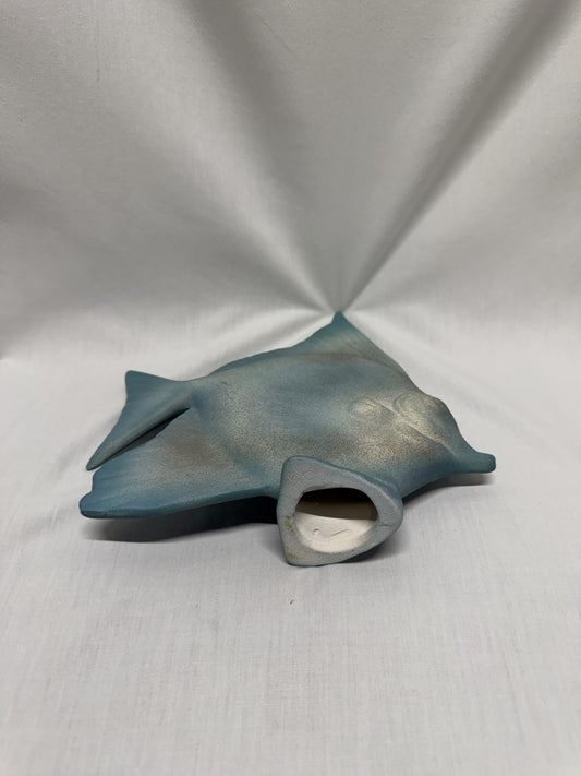Ceramic Angelfish Set of Two Pink & Teal 9in Beach Vibe Bathroom Decor