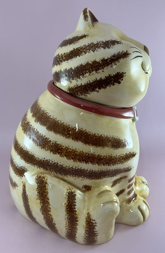 CKAO or GKAO Smiling Cat Ceramic Cookie Jar Cat Treat Jar