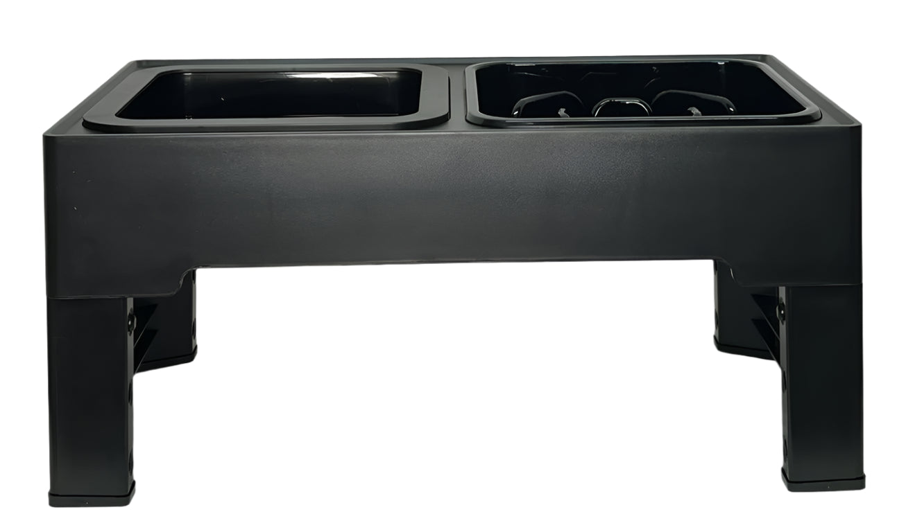 Pet 2-in-1 Dog Bowl Stand Elevated Adjustable Slow Feed and No-Spill Water Bowls Personalized