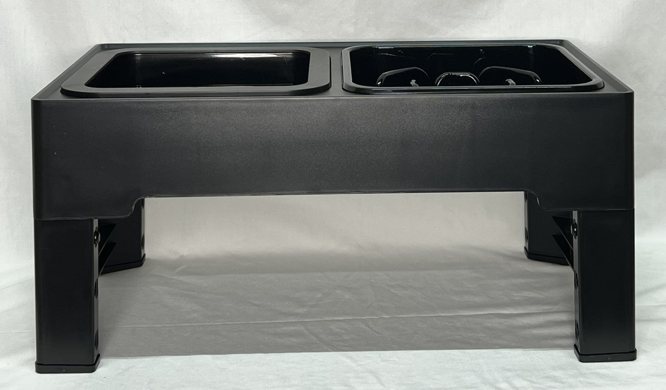 2-in-1 Elevated Adjustable Dog Slow Feed and No-Spill Water Bowls Personalize