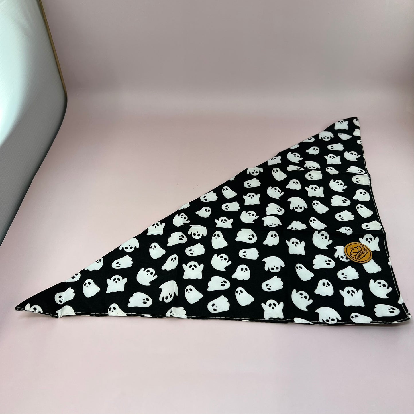 Crowned Beauty Dog Bandanas Reversible Ghost/Plaid Boo/Polka Dots