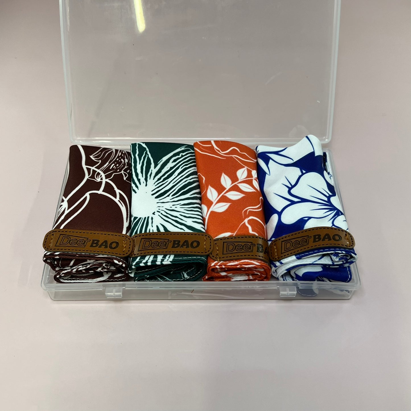 Deer BAO Dog Bandanas 4 pack Hand Painted Flowers 18x18x30