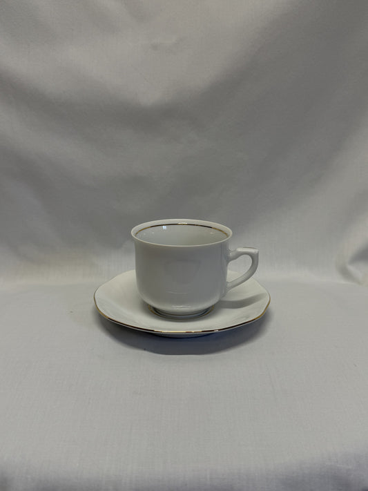 Korona Made in Poland Cup & Saucer White Gold Trim