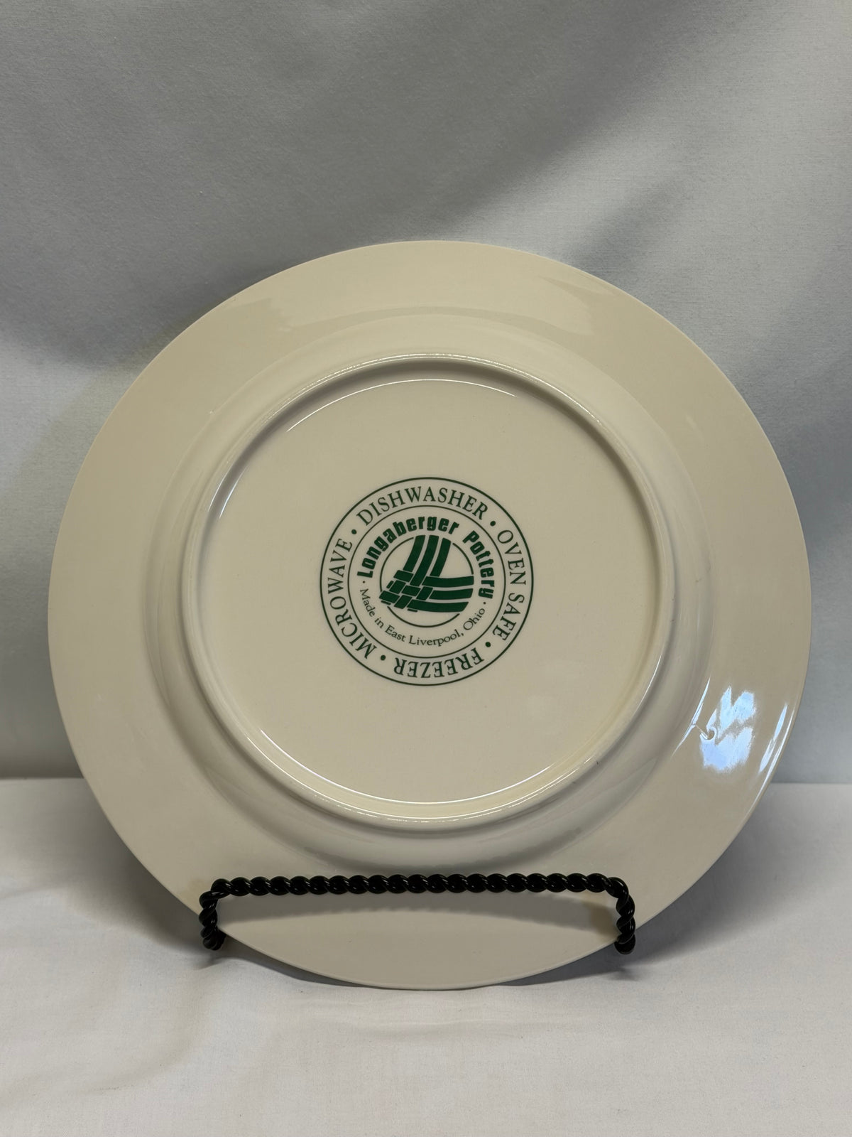 Longaberger Woven Traditions Heritage Green Dinner Plate 10 1/8" USA