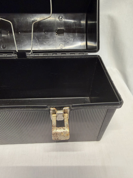 Aladdin Lunchbox Vintage Black Pail Plastic Dome 12.25x8.5x5.5 No Thermos