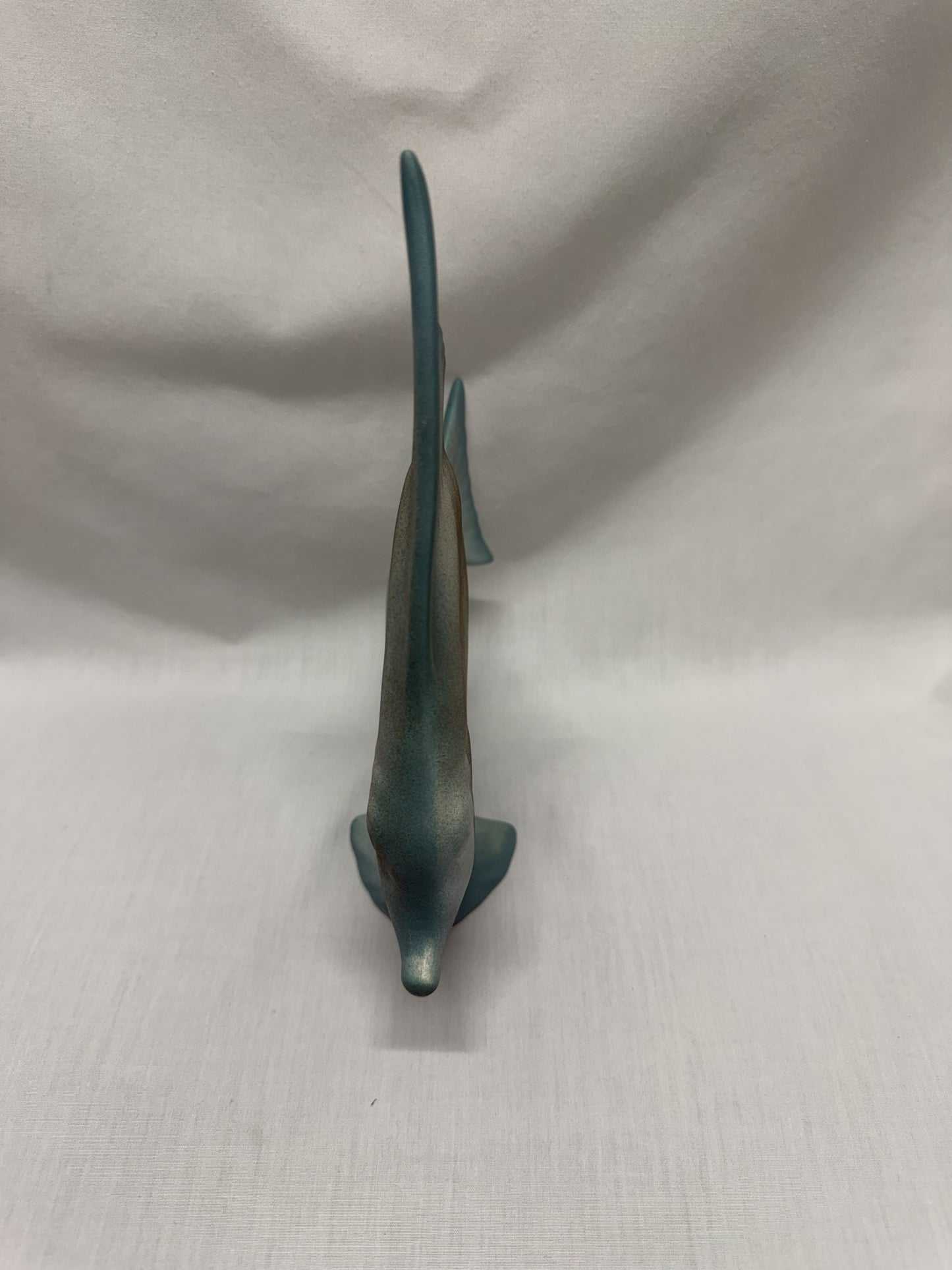 Ceramic Angelfish Set of Two Pink & Teal 9in Beach Vibe Bathroom Decor