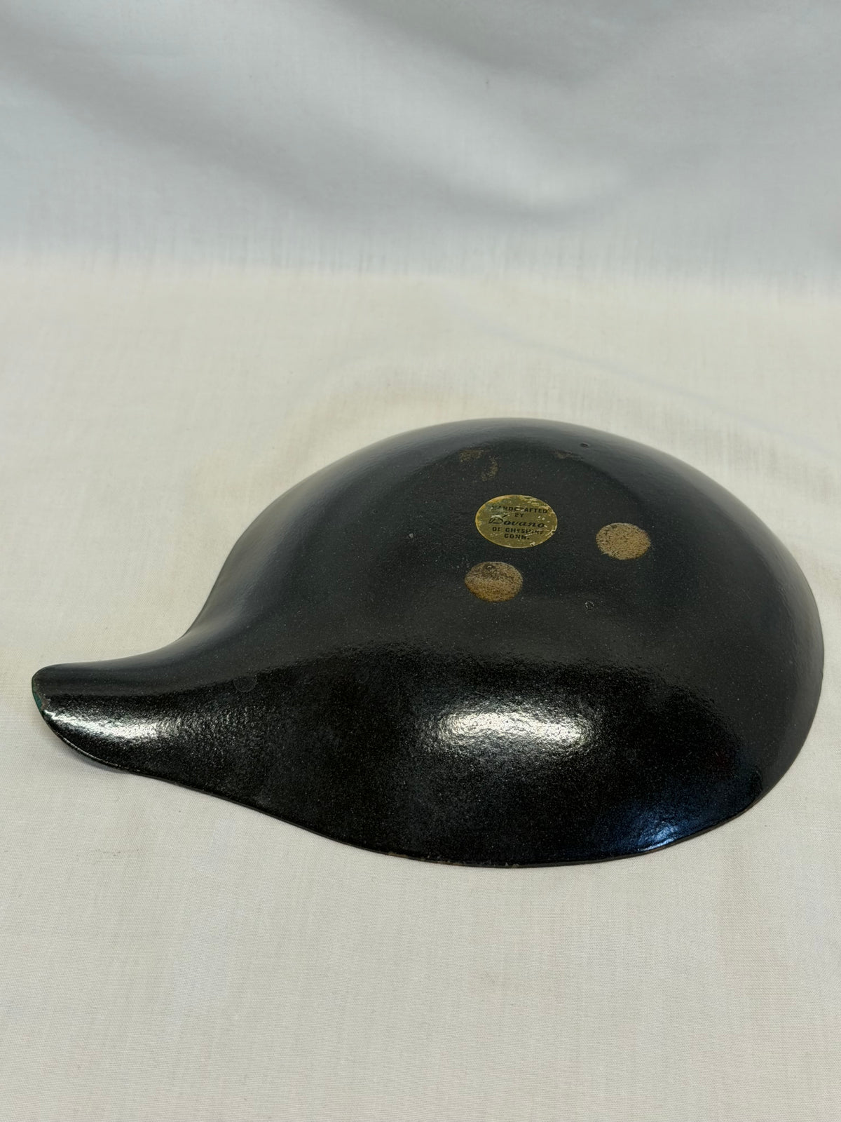 Bovano of Cheshire Enameled Copper Bowl 6" Green Blue Gold