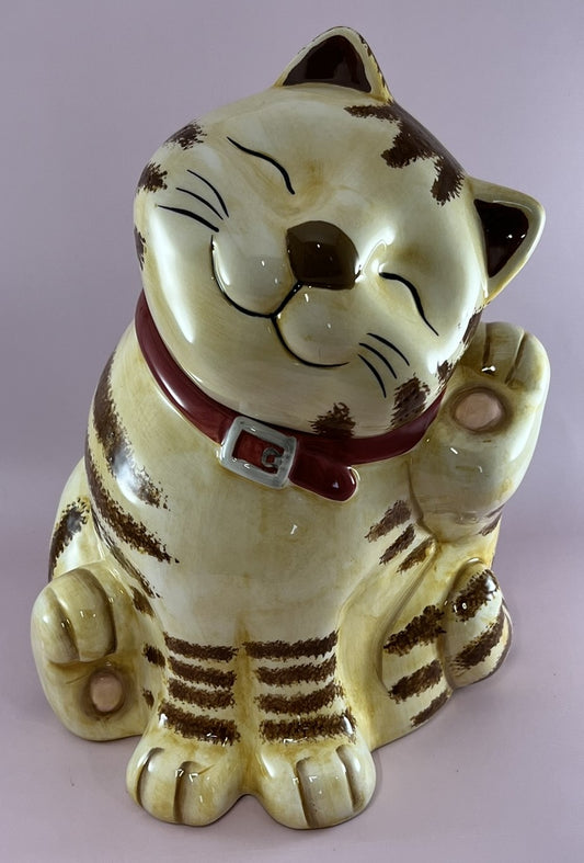 CKAO or GKAO Smiling Cat Ceramic Cookie Jar Cat Treat Jar