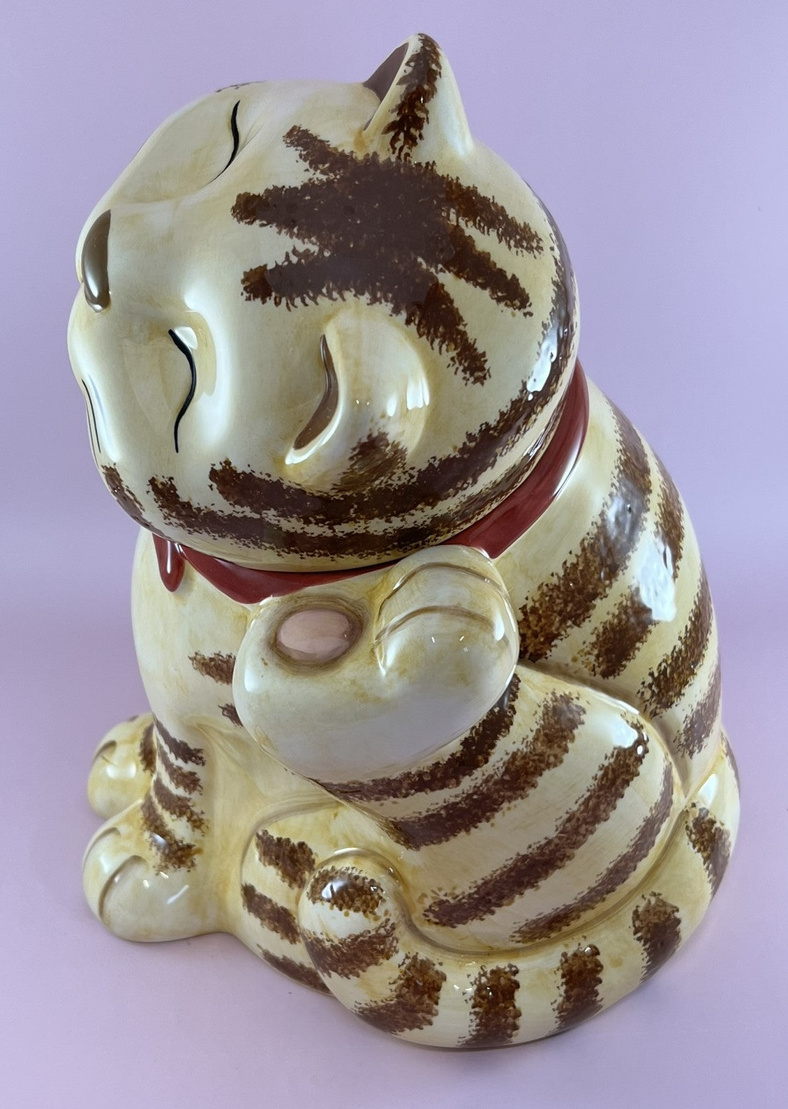 CKAO or GKAO Smiling Cat Ceramic Cookie Jar Cat Treat Jar