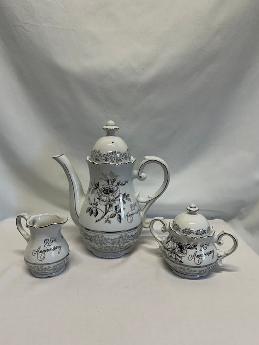Chatillon 25th Anniversary Porcelaine Coffee Service Set Japan Vintage AB-180 AB-181