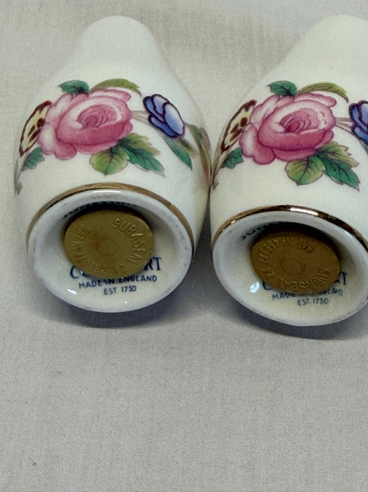 Coalport Junetime Salt & Pepper Shakers Made in England Vintage