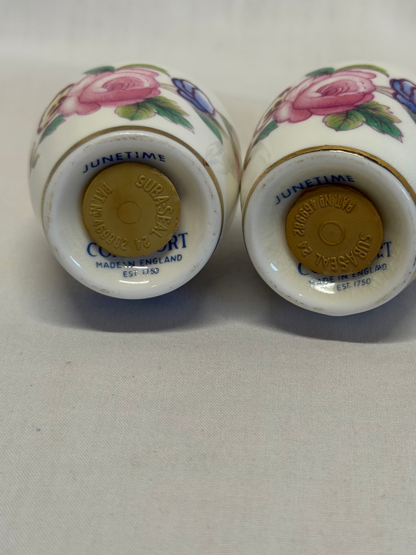 Coalport Junetime Salt & Pepper Shakers Made in England Vintage