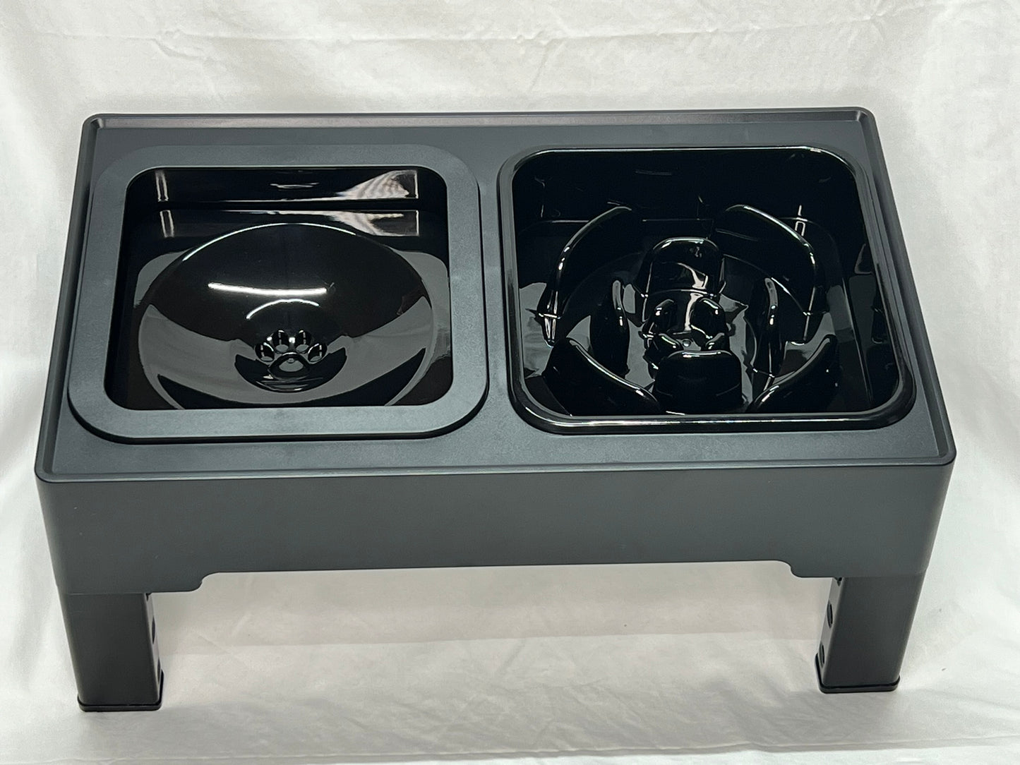 2-in-1 Elevated Adjustable Dog Slow Feed and No-Spill Water Bowls Personalize