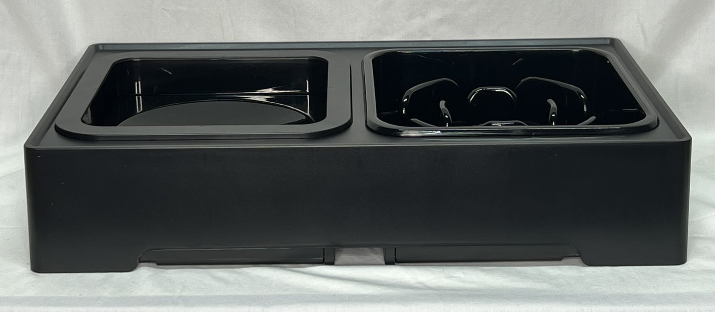 2-in-1 Elevated Adjustable Dog Slow Feed and No-Spill Water Bowls Personalize