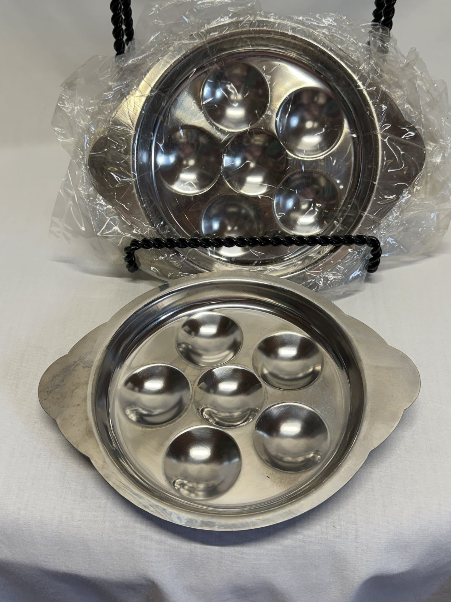 Escargot (Snail) Dish Japan Stainless Steel Set of 6 Baking and Serving