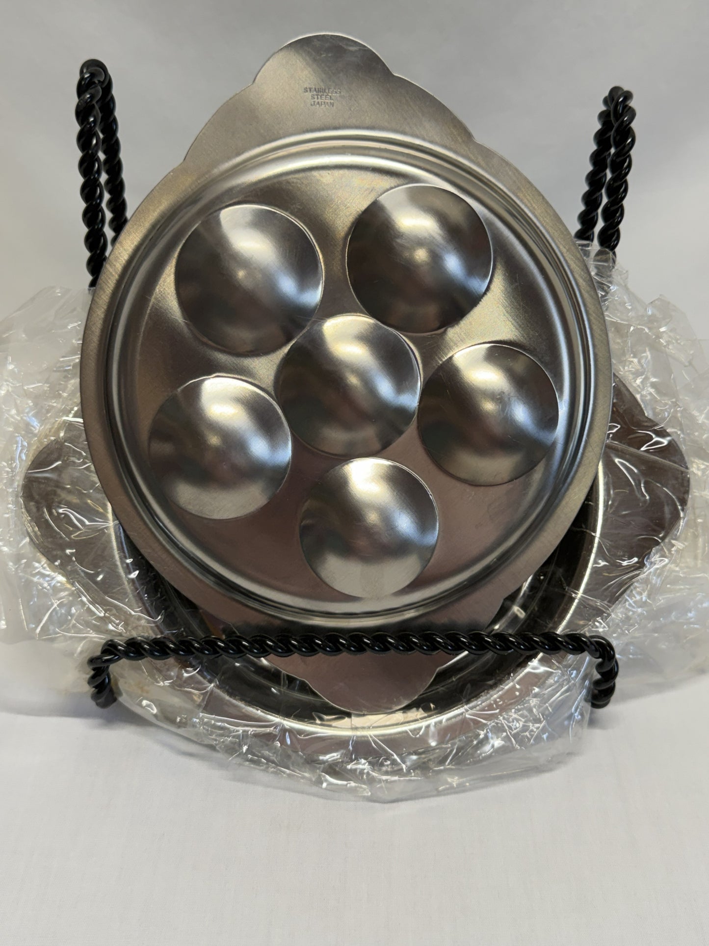 Escargot (Snail) Dish Japan Stainless Steel Set of 6 Baking and Serving
