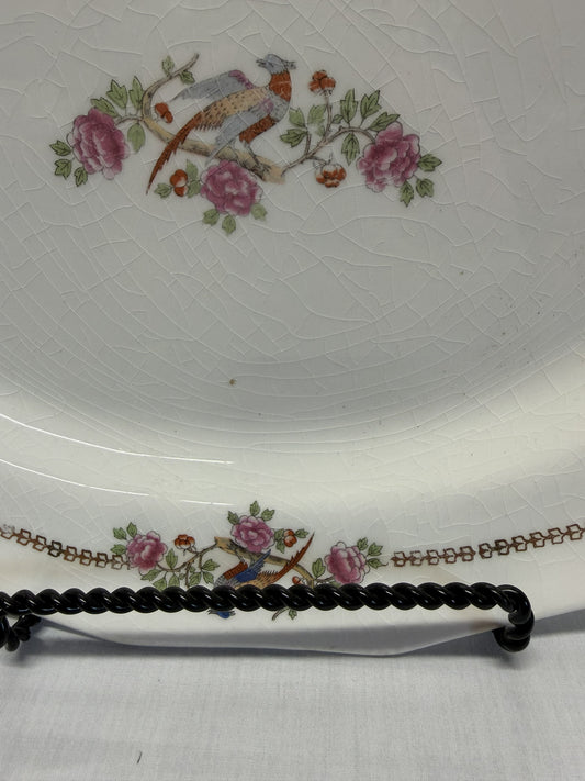 F. C. & Co. Martha Washington Antique Platter Pheasants and Flora