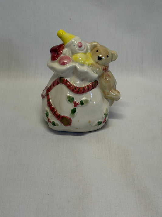 Fitz & Floyd Old World Santa Bag Salt or Pepper Shaker Vintage Korea