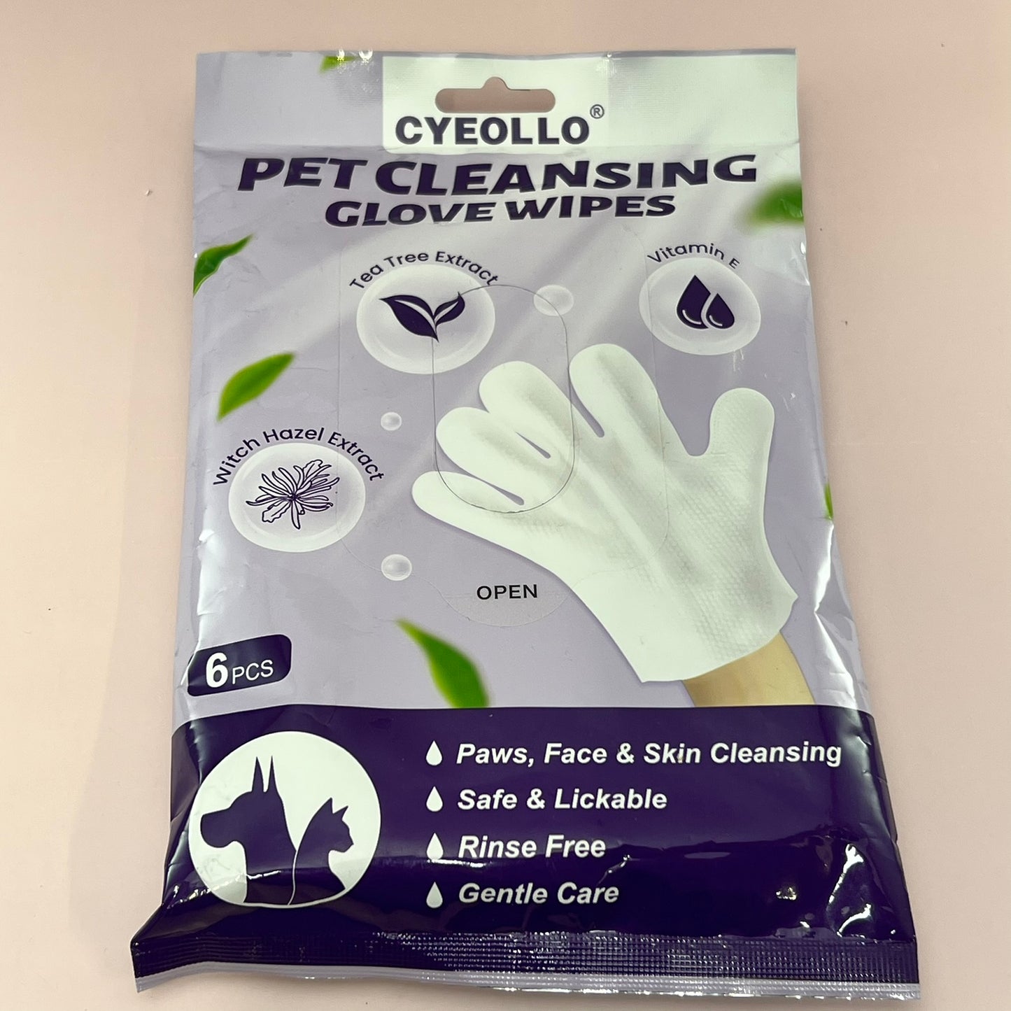 Cyeollo Pet Cleansing Glove Wipes 6 pcs Dog Cat