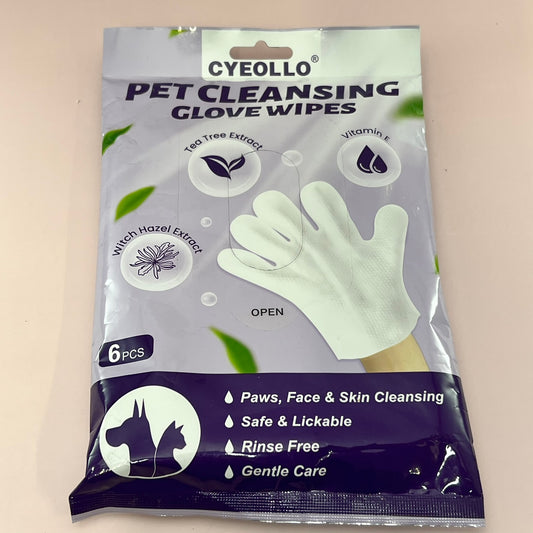 Cyeollo Pet Cleansing Glove Wipes 6 pcs Dog Cat