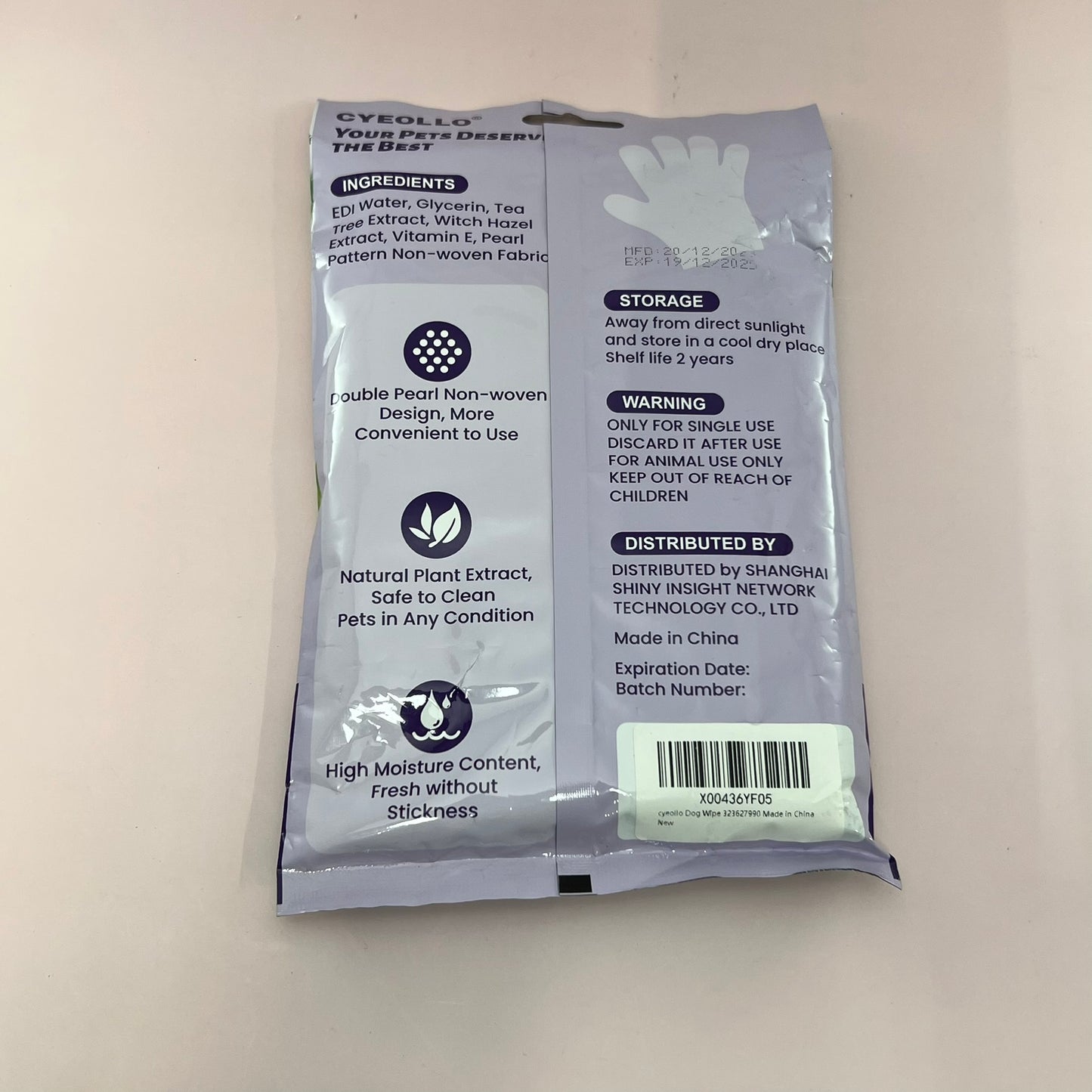 Cyeollo Pet Cleansing Glove Wipes 6 pcs Dog Cat
