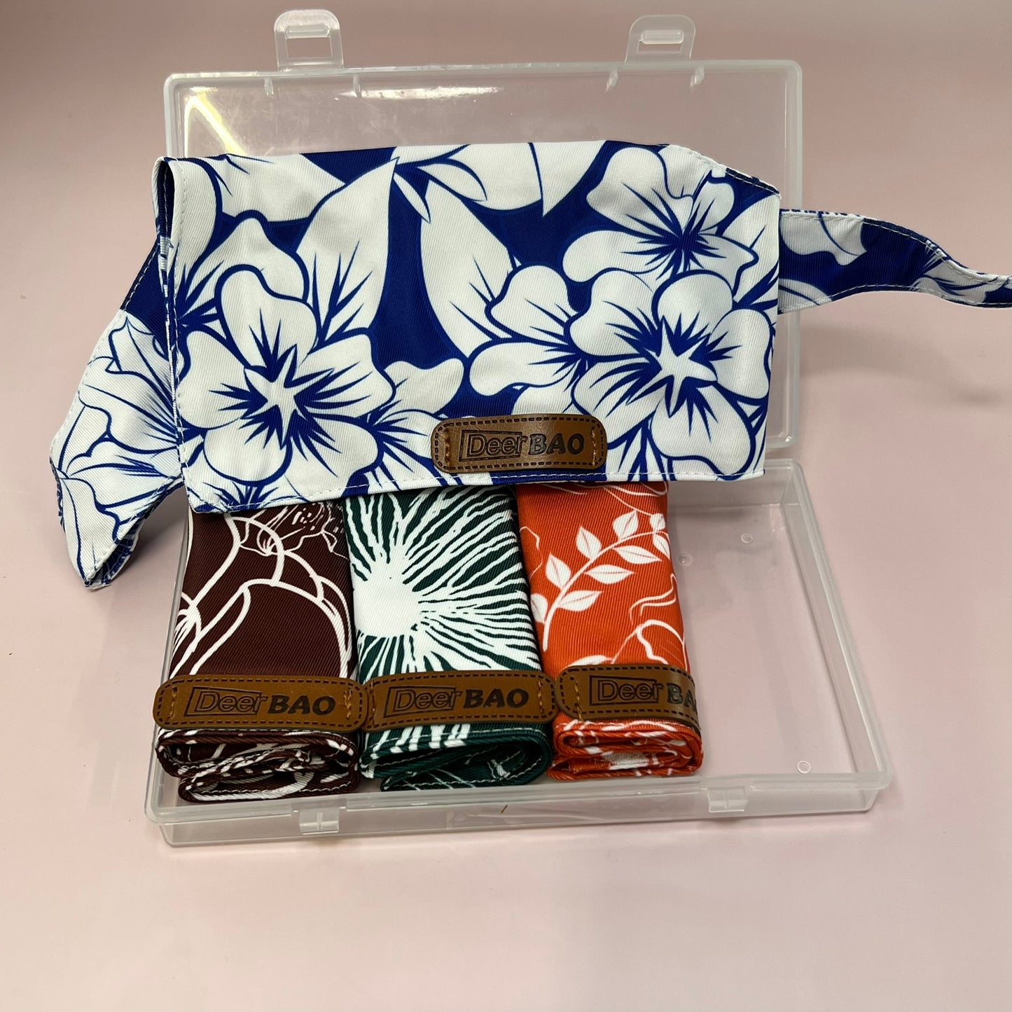 Deer BAO Dog Bandanas 4 pack Hand Painted Flowers 18x18x30