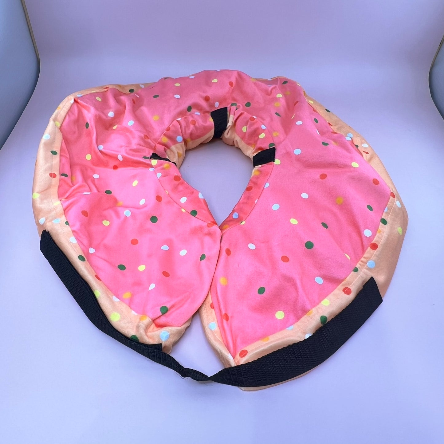 Inflatable Dog Collar Cone Soft Pink/Orange Donut XL