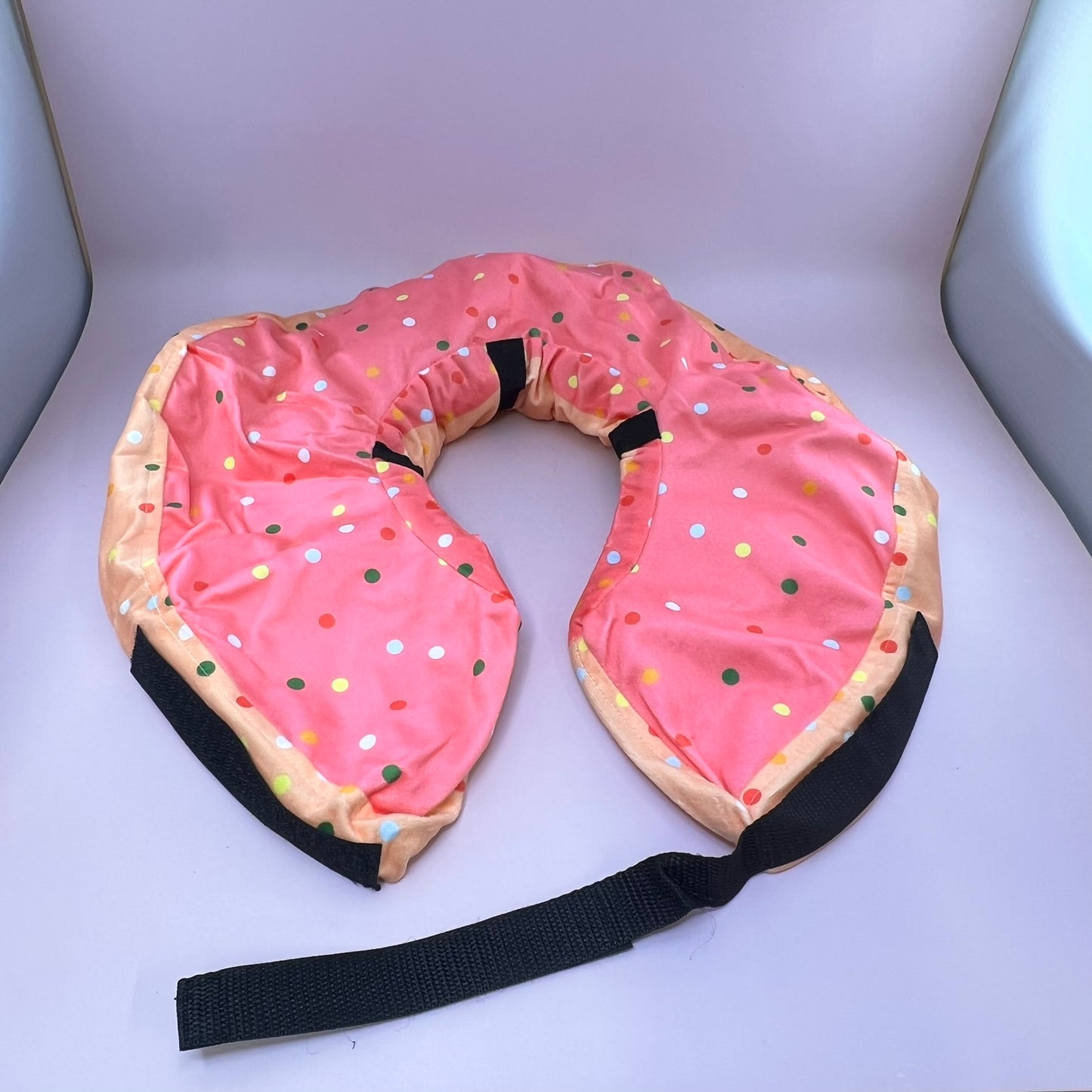 Inflatable Dog Collar Cone Soft Pink/Orange Donut XL