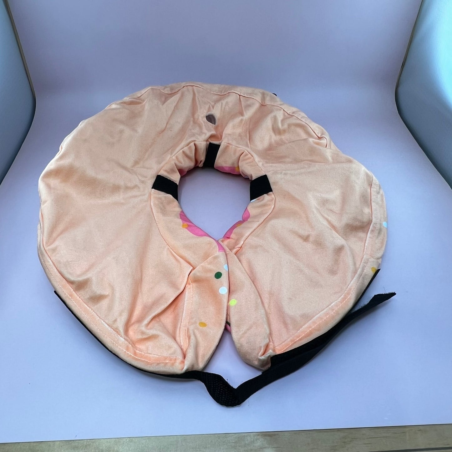 Inflatable Dog Collar Cone Soft Pink/Orange Donut XL