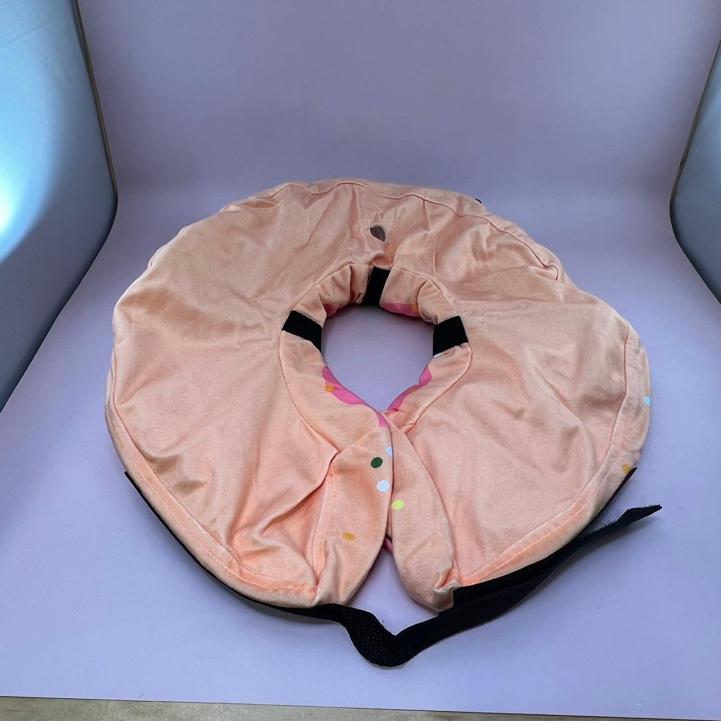 Inflatable Dog Collar Cone Soft Pink/Orange Donut XL