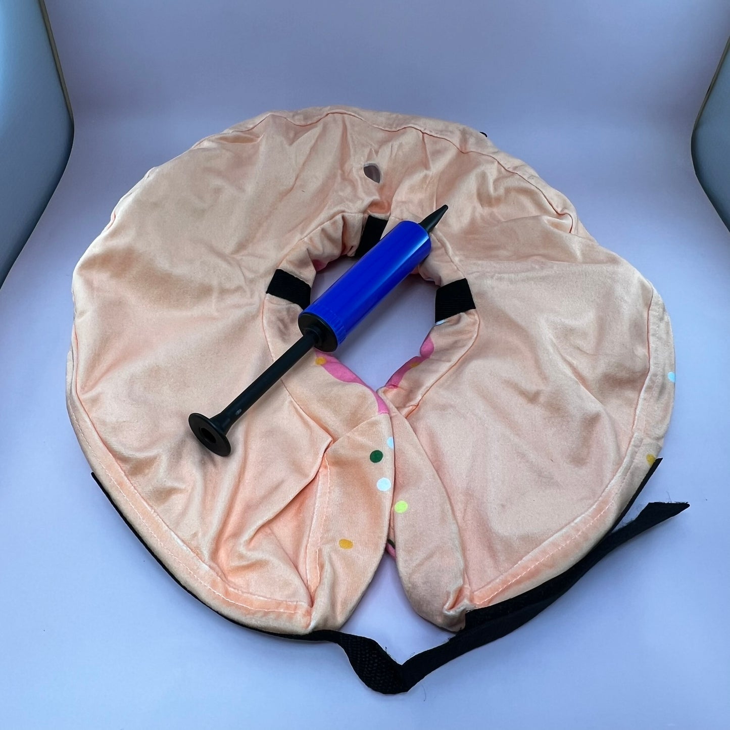 Inflatable Dog Collar Cone Soft Pink/Orange Donut XL