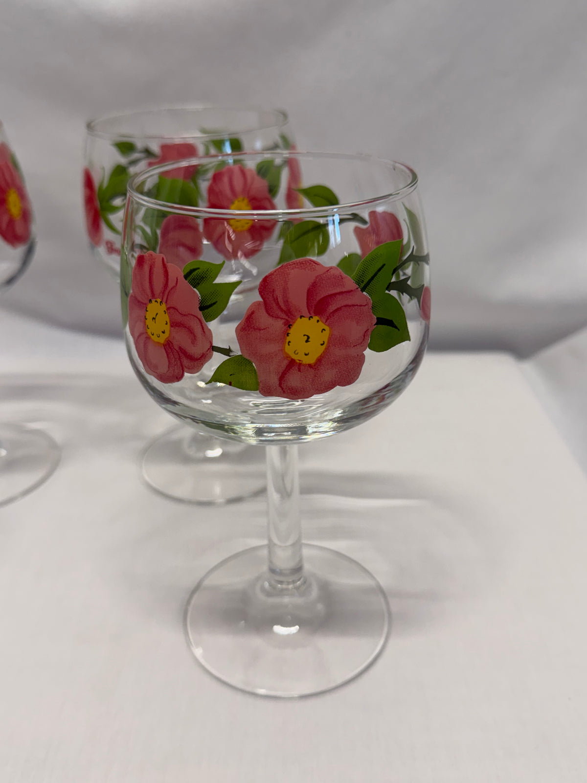 Vintage Franciscan Desert Rose Glass Goblet 6 1/2" Water Wine France