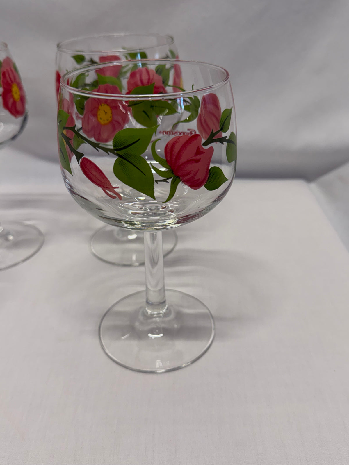 Vintage Franciscan Desert Rose Glass Goblet 6 1/2" Water Wine France