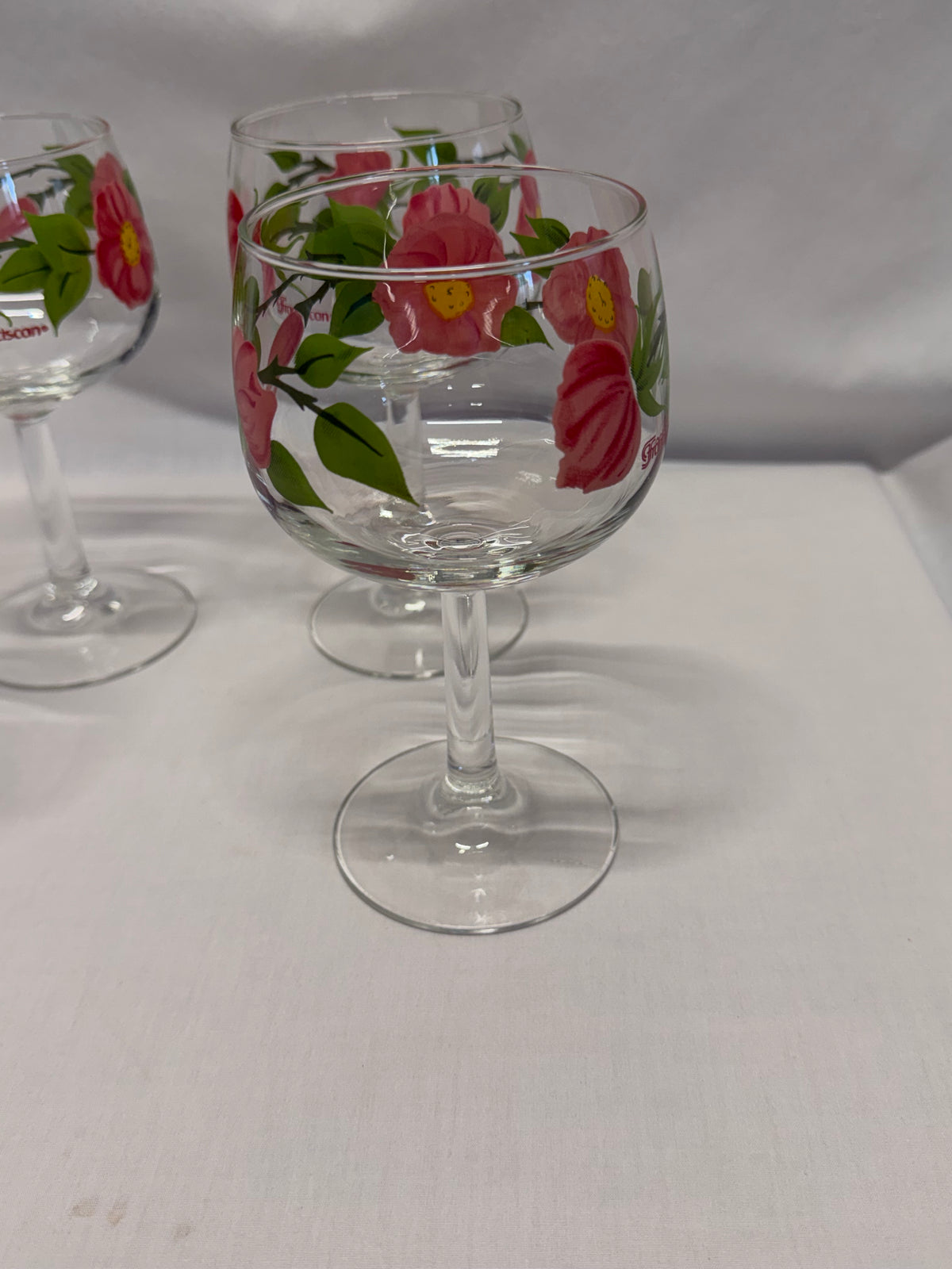 Vintage Franciscan Desert Rose Glass Goblet 6 1/2" Water Wine France