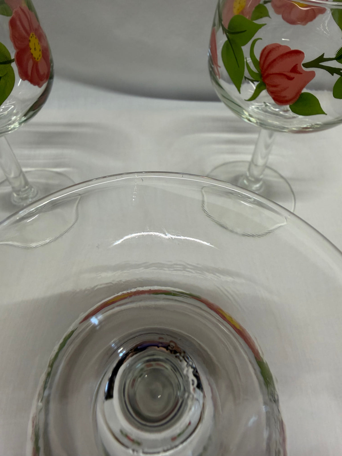 Vintage Franciscan Desert Rose Glass Goblet 6 1/2" Water Wine France