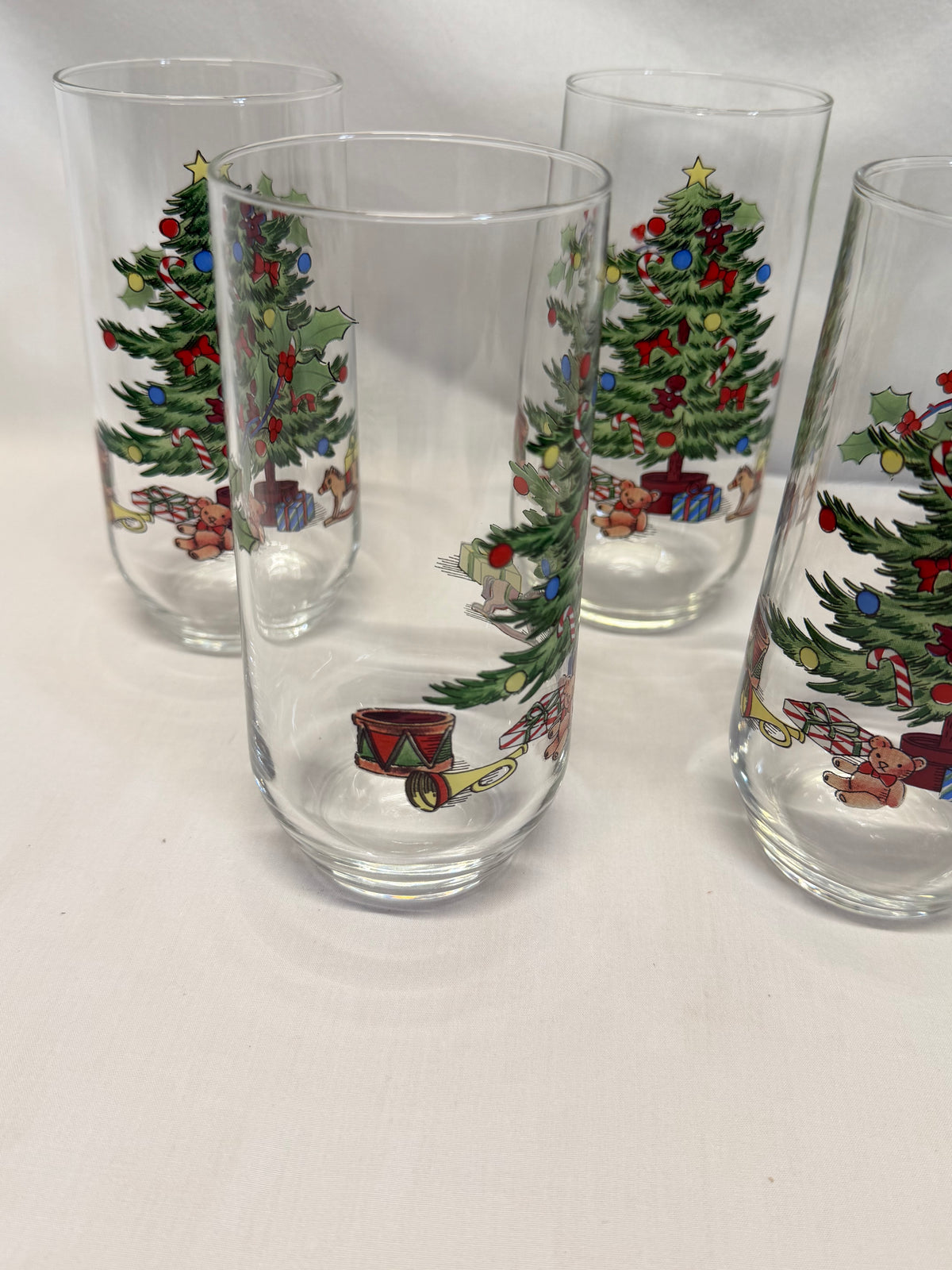 Vintage Luminarc Noel Christmas Glasses Set of 5 Holiday Hostess Tumblers