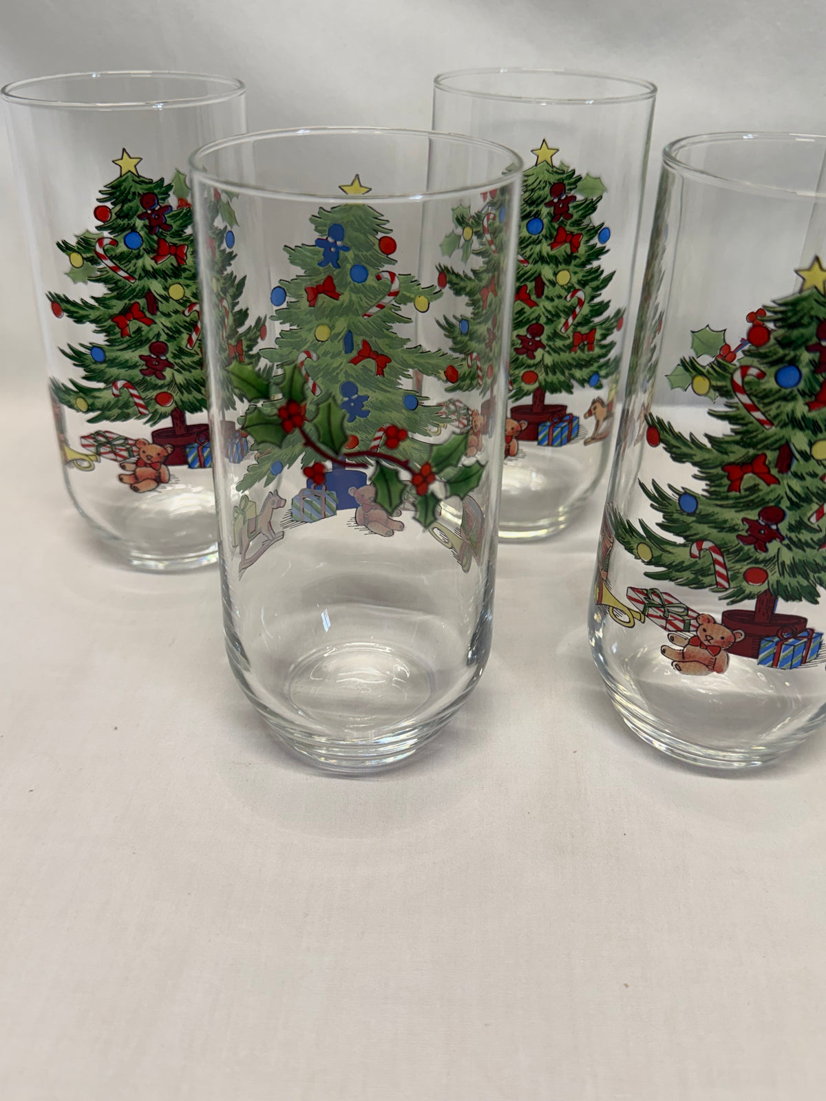 Vintage Luminarc Noel Christmas Glasses Set of 5 Holiday Hostess Tumblers