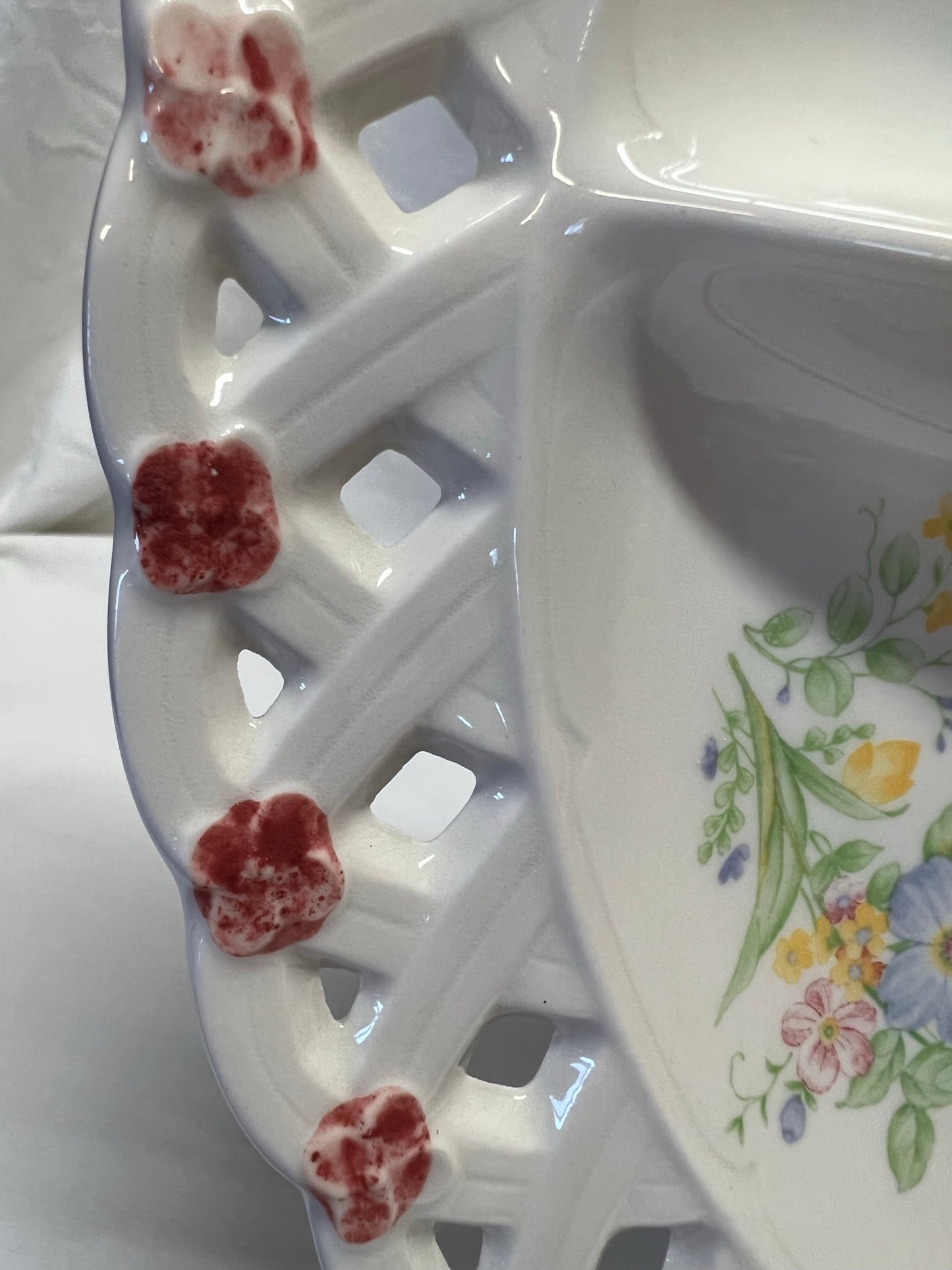 Vintage Hand-Painted Floral Divided Plate Made in Japan
