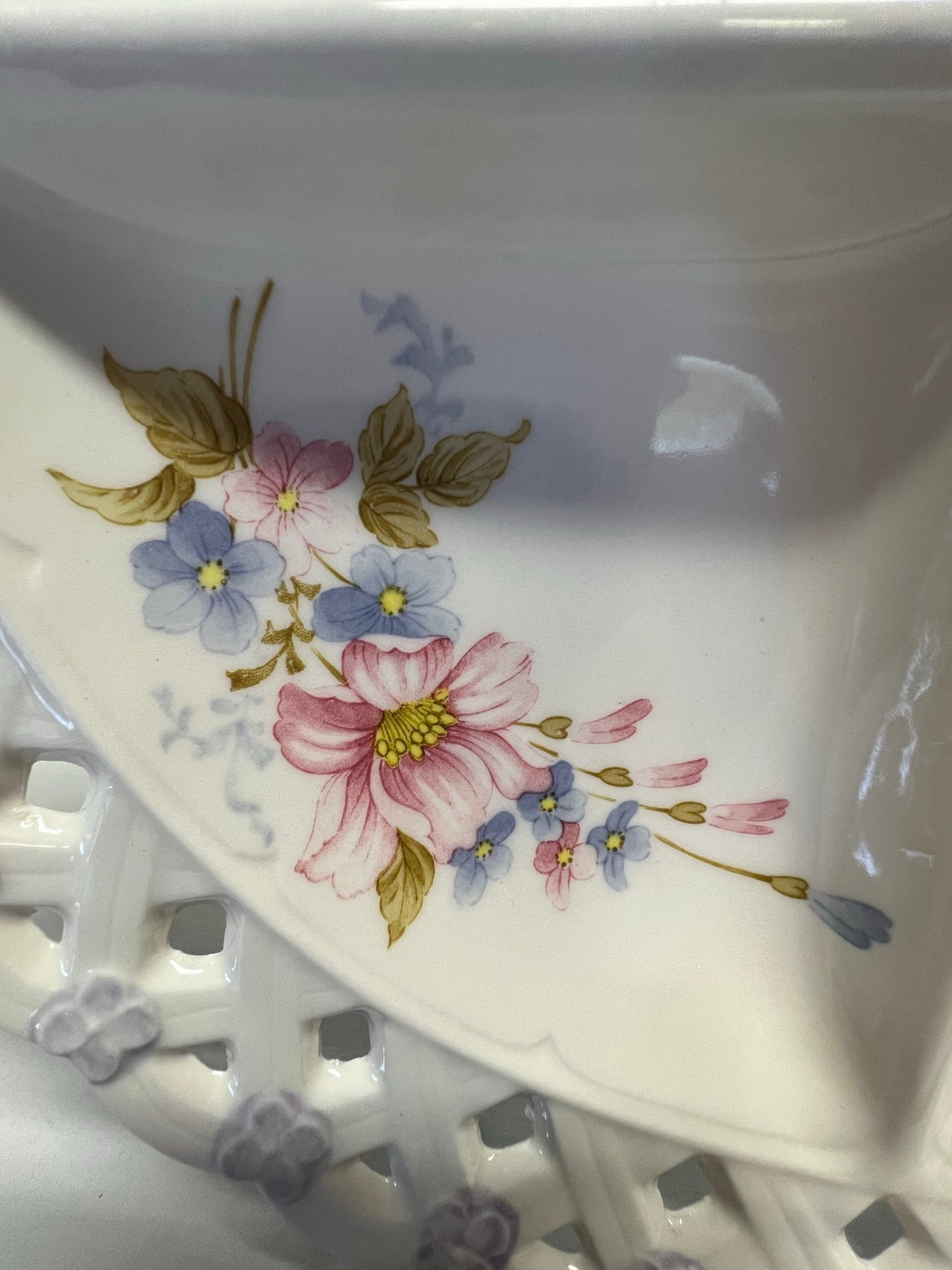 Vintage Hand-Painted Floral Divided Plate Made in Japan
