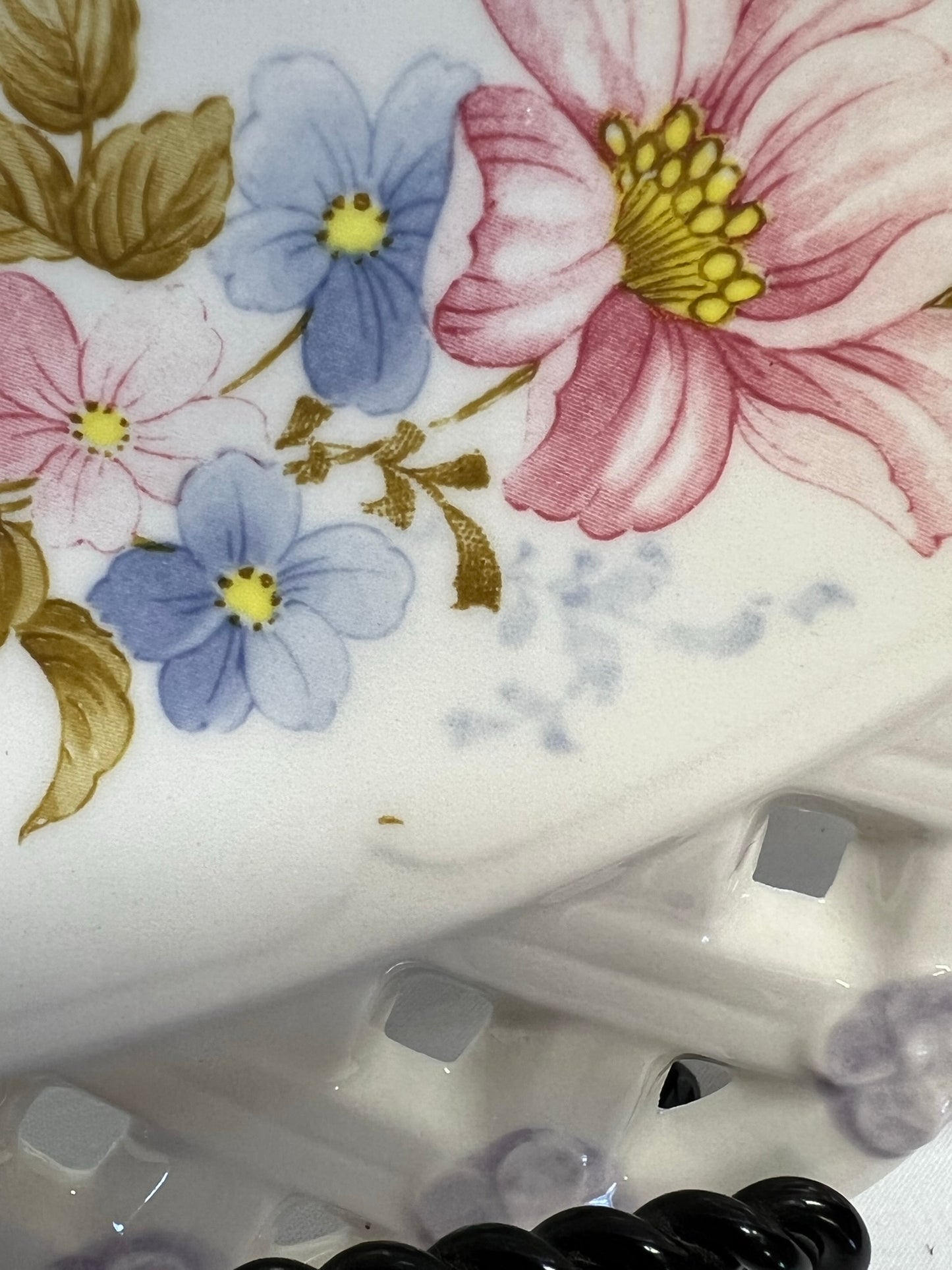Vintage Hand-Painted Floral Divided Plate Made in Japan