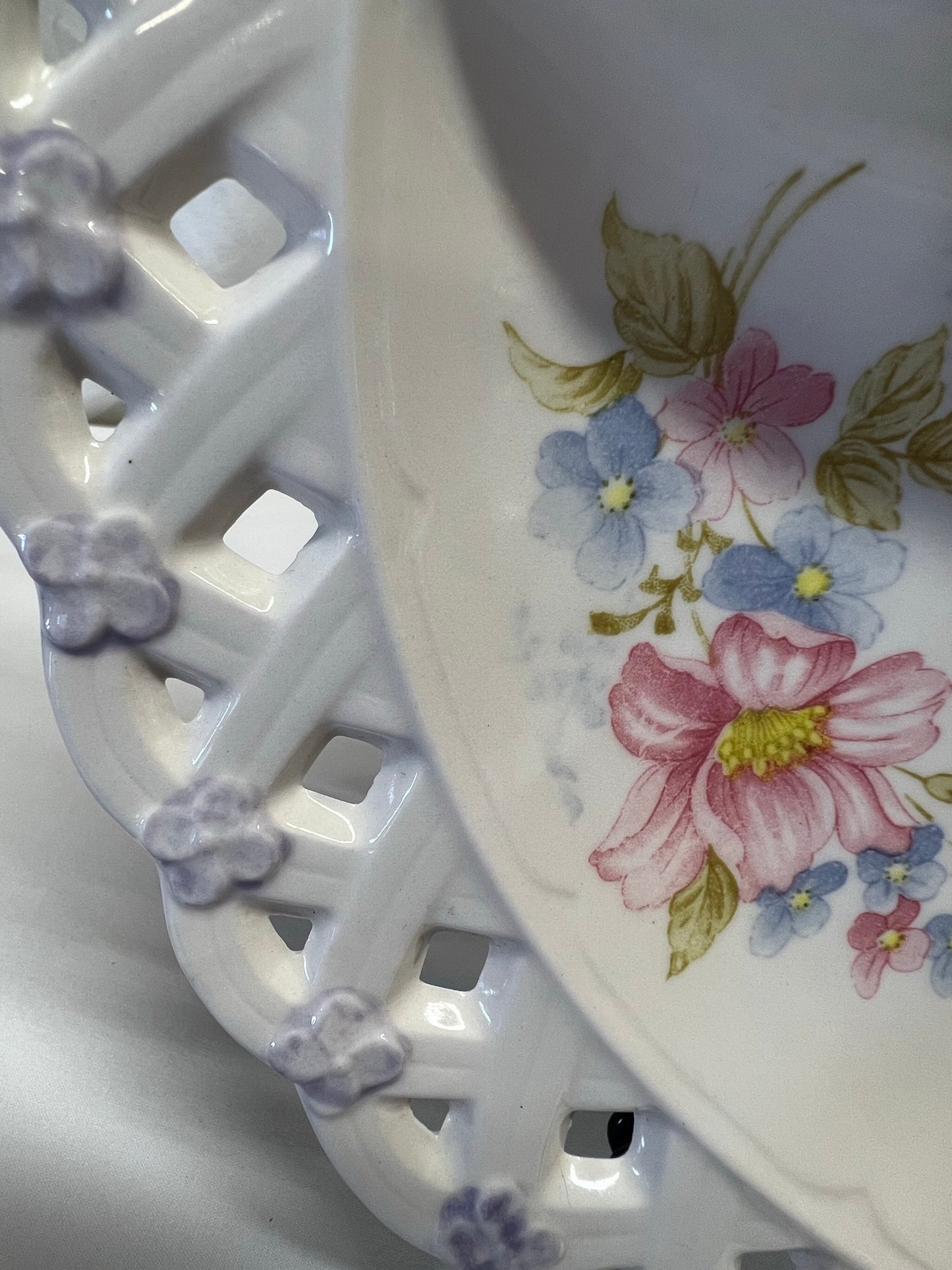 Vintage Hand-Painted Floral Divided Plate Made in Japan