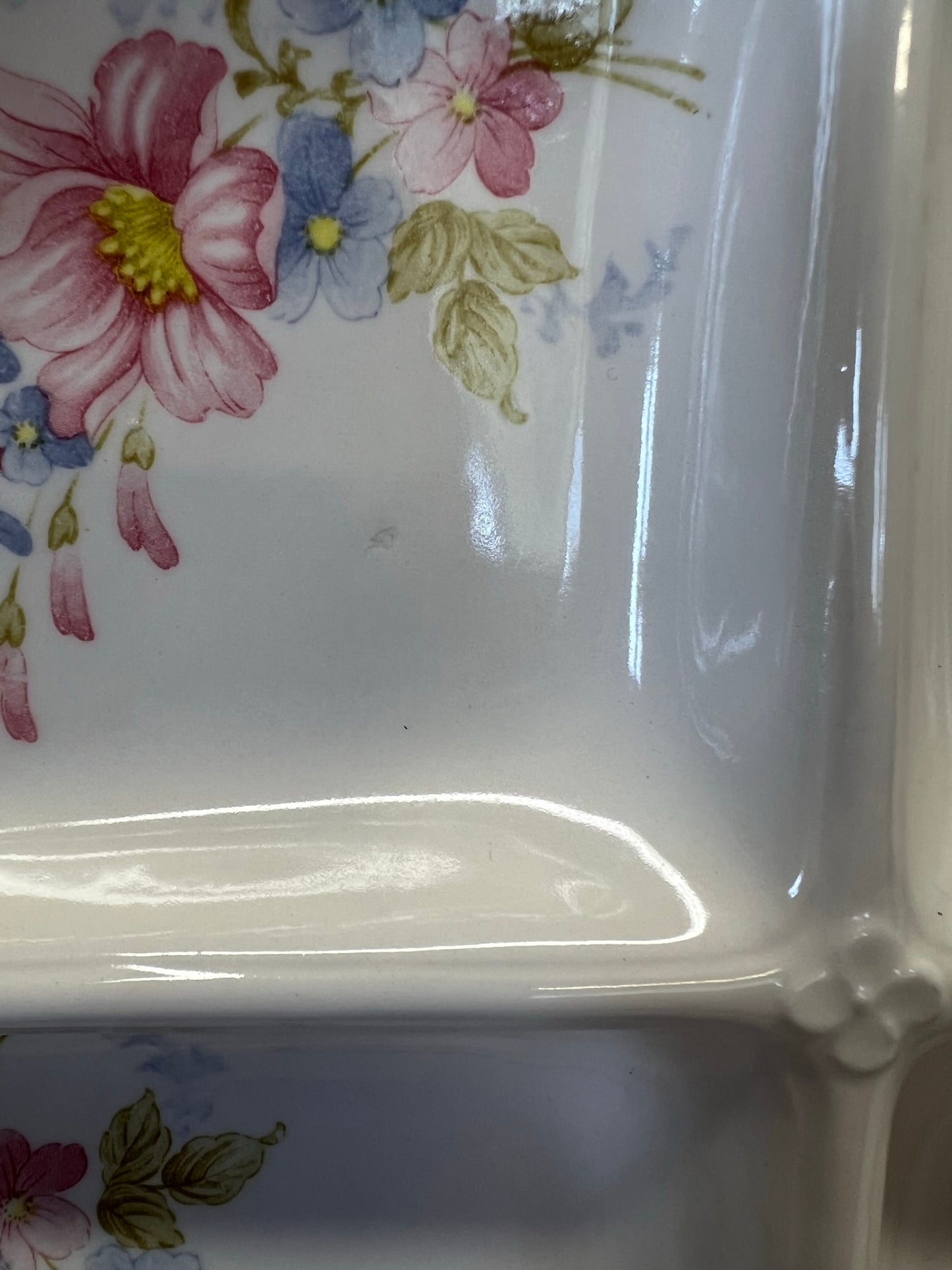 Vintage Hand-Painted Floral Divided Plate Made in Japan