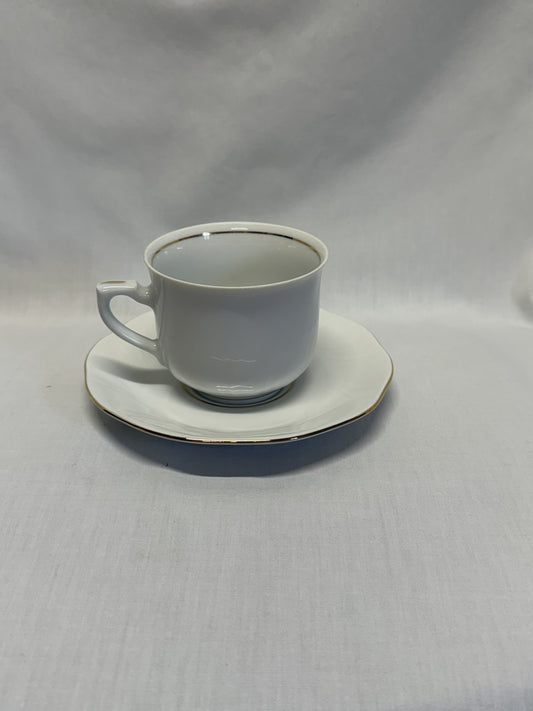 Korona Made in Poland Cup & Saucer White Gold Trim