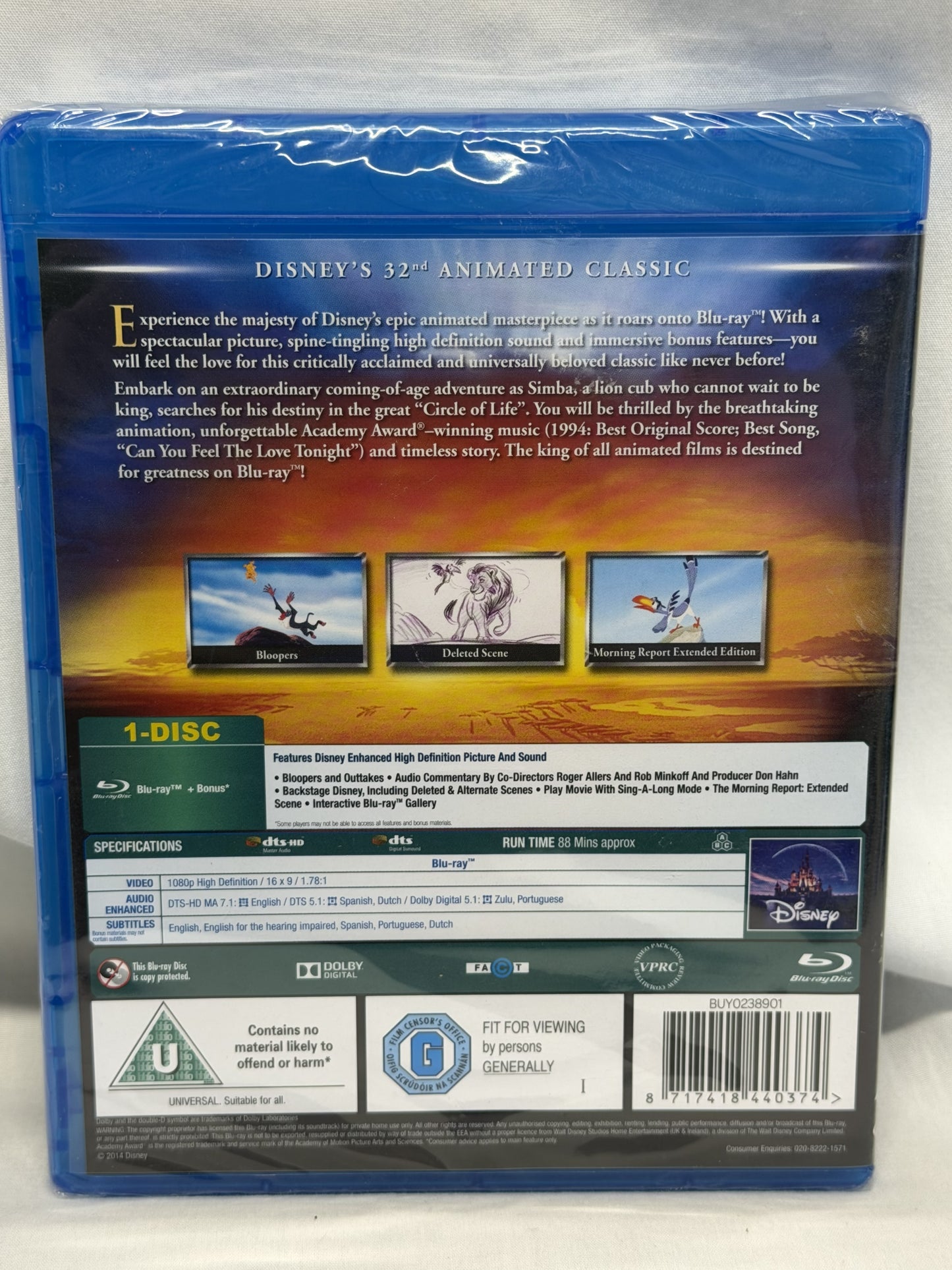 The Lion King Blu-ray DVD Disney Classics 32