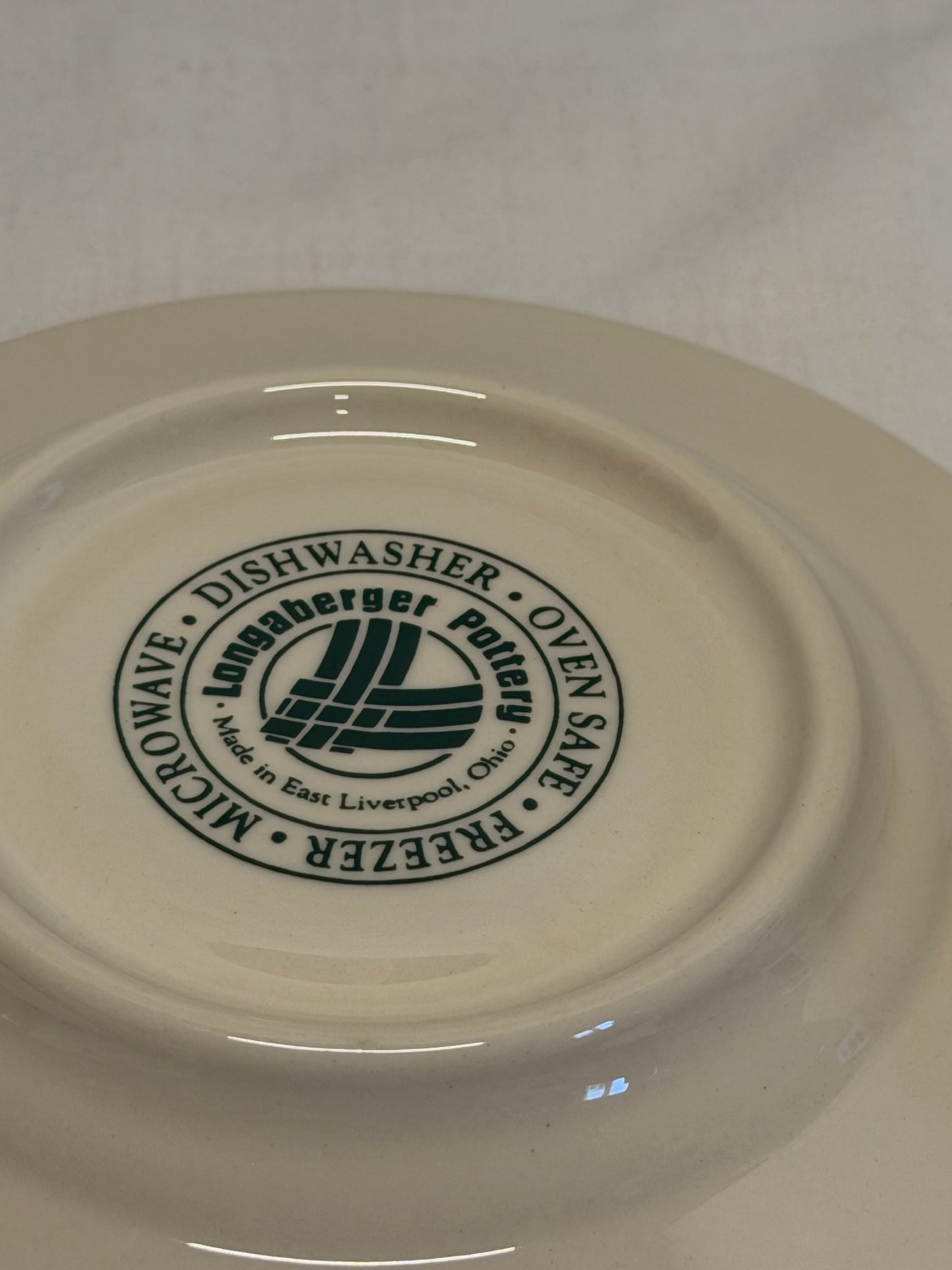 Longaberger Woven Traditions Heritage Green Flat Cup and Saucer USA