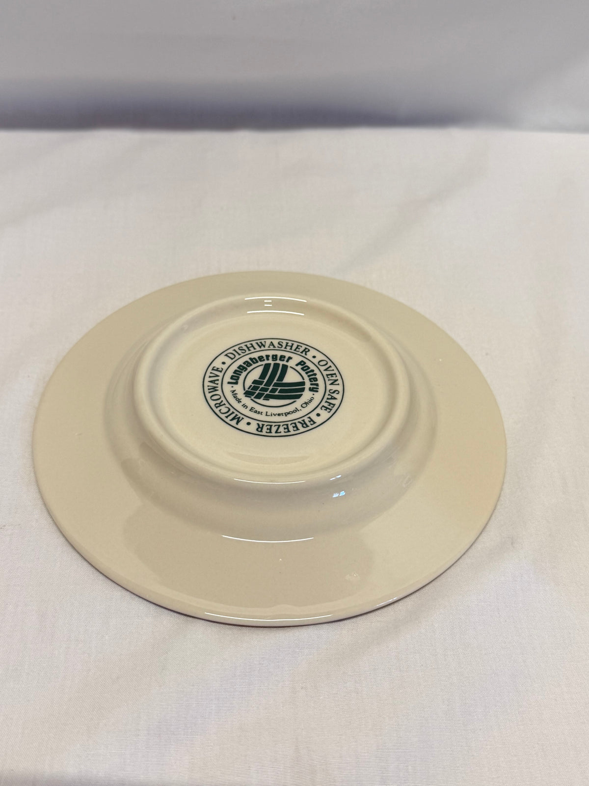 Longaberger Woven Traditions Heritage Green Flat Cup and Saucer USA