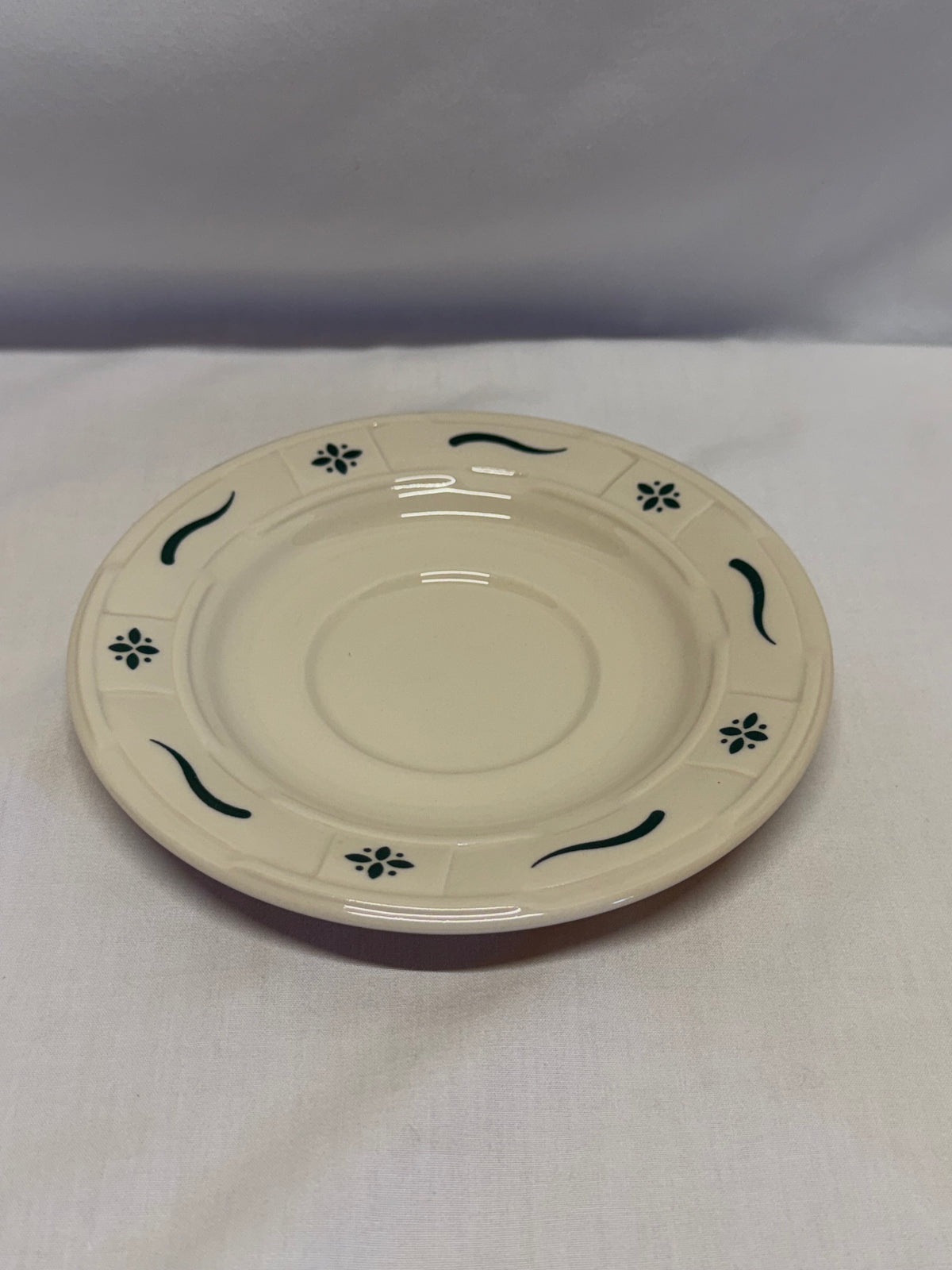Longaberger Woven Traditions Heritage Green Flat Cup and Saucer USA
