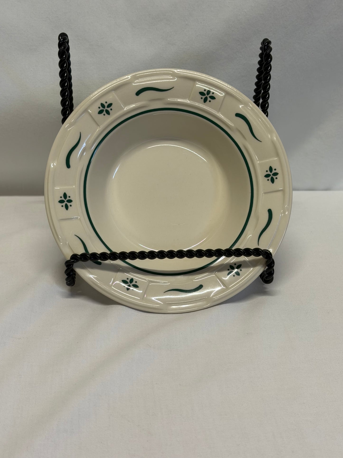 Longaberger Woven Traditions Heritage Green Rim Fruit/Dessert/Sauce Bowl USA