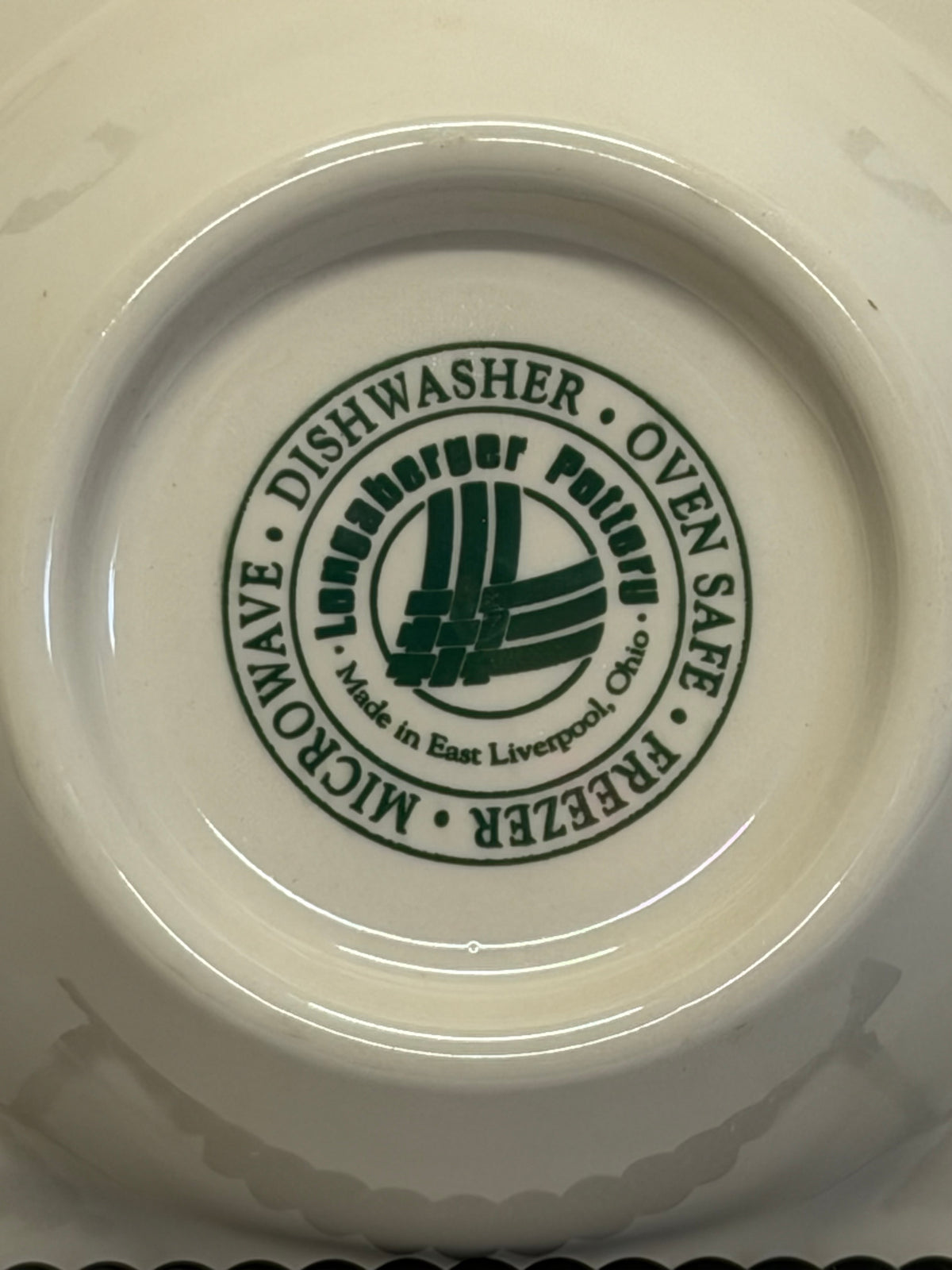 Longaberger Woven Traditions Heritage Green Rim Fruit/Dessert/Sauce Bowl USA