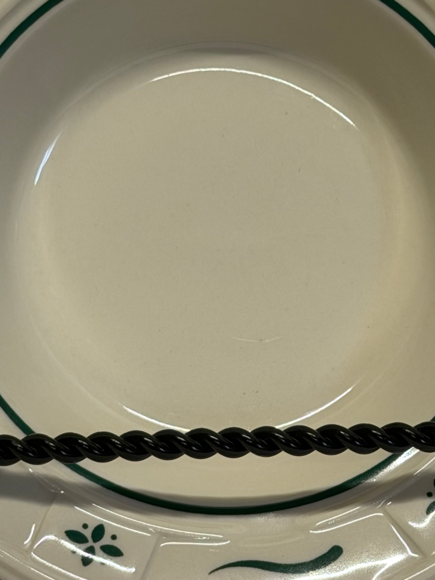 Longaberger Woven Traditions Heritage Green Rim Fruit/Dessert/Sauce Bowl USA
